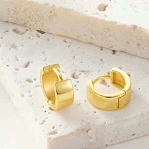 S925 14k gold Chunky Small Hoops